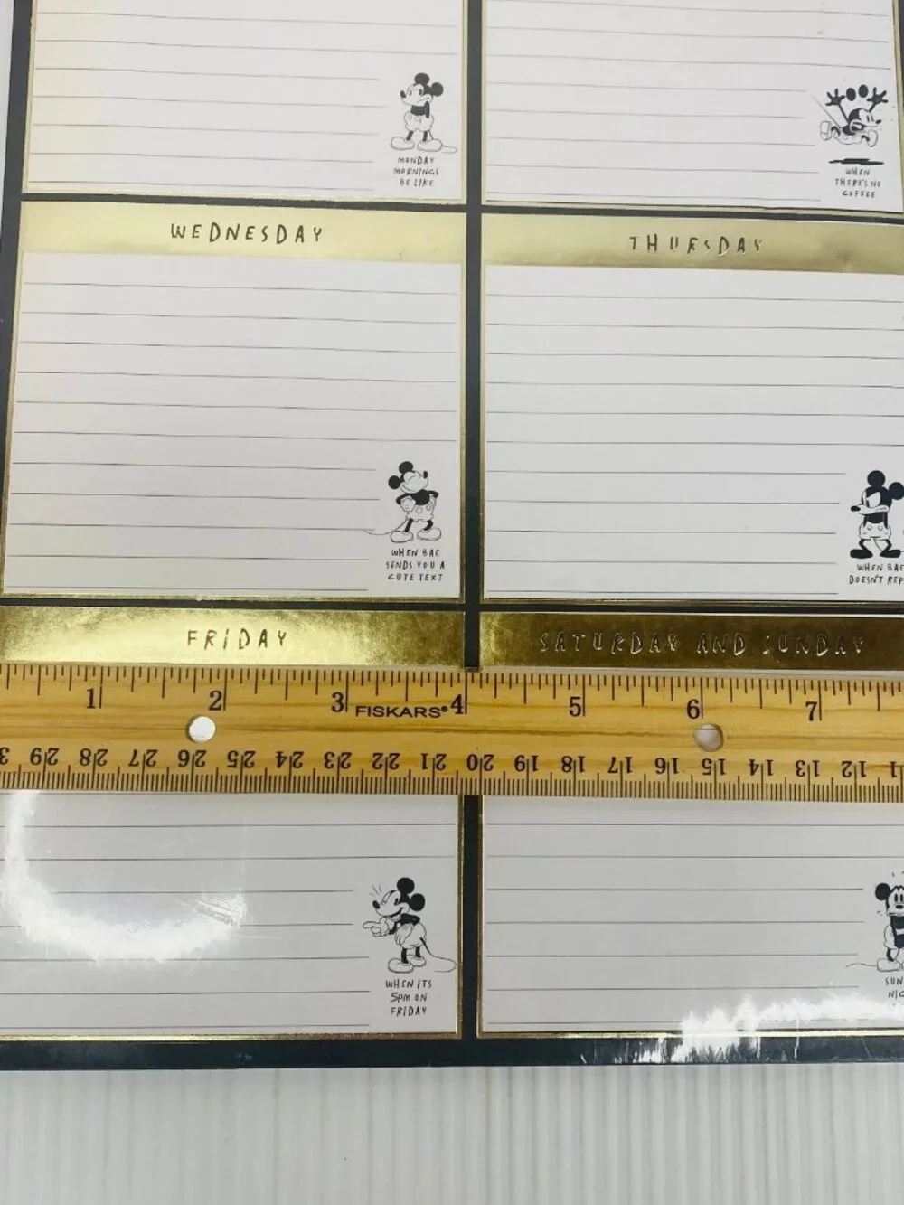 Disney x Typo Calendar Planner Sheets Mickey Mouse Black Gold NEW